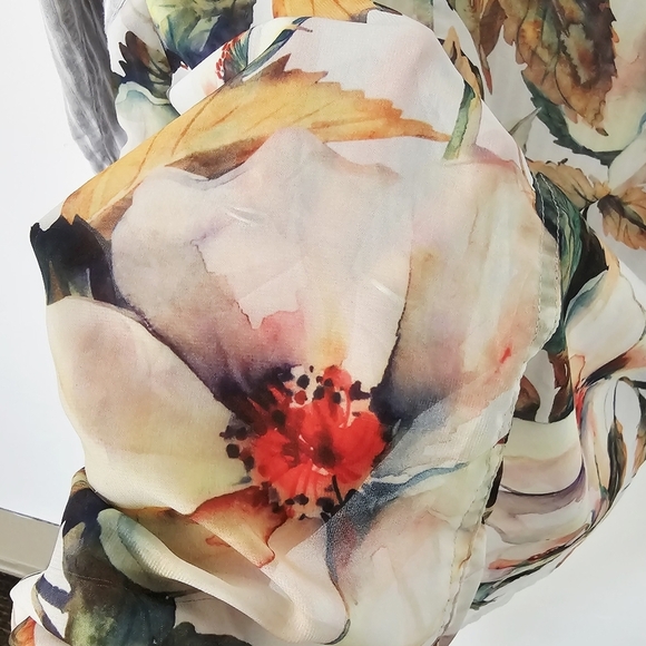 Soft Surroundings Bohemian Striped Floral Pullover Women Collared Shirt Size PXL - Picture 12 of 12